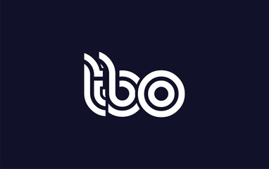 TBO Creative Unique Modern Letter Logo Design.  Stylized logo featuring a unique letter design, presenting abstract minimalist aesthetics and modern appeal.