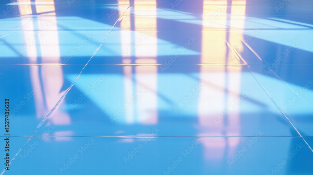 Poster abstract smooth glass surface with reflections and transparency in soft pastel colors