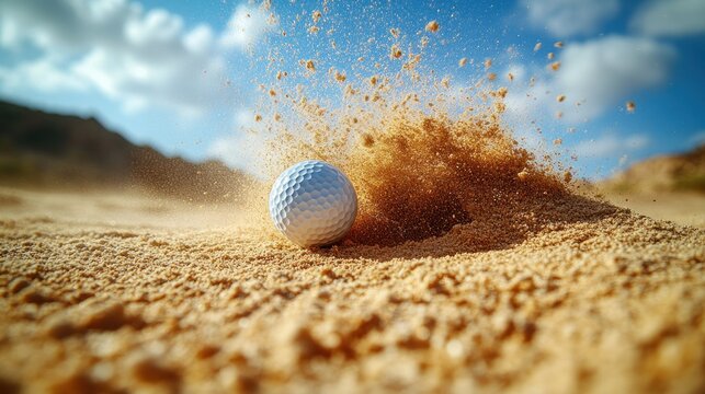 Golf ball impact in sand trap