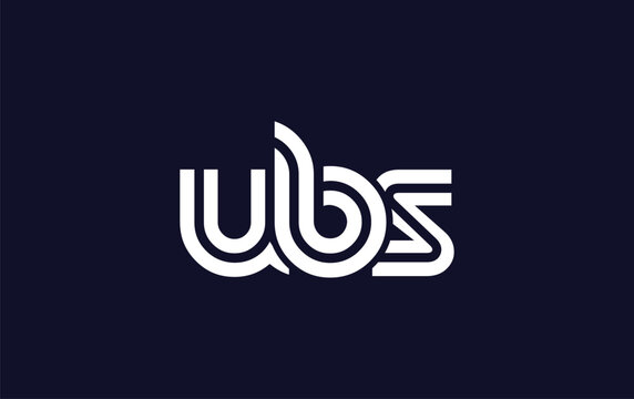 UBS Creative Unique Modern Letter Logo Design.  Stylized logo featuring a unique letter design, presenting abstract minimalist aesthetics and modern appeal.