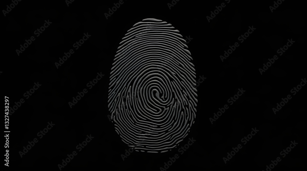 Aufkleber digital fingerprint scan - biometric security graphic on black background
