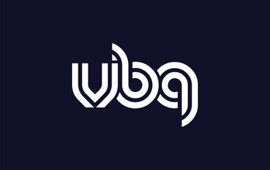 VBQ Creative Unique Modern Letter Logo Design.  Stylized logo featuring a unique letter design, presenting abstract minimalist aesthetics and modern appeal.