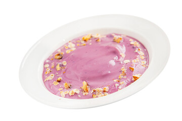 Yogurt berry healthy breakfast fresh delicious gourmet food background on the table rustic food top view copy space keto and paleo diet