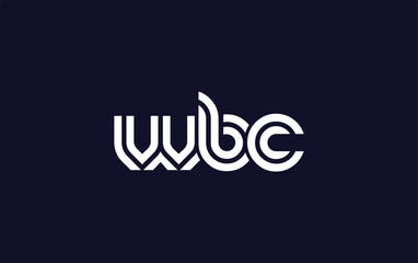 Fototapeta premium WBC Creative Unique Modern Letter Logo Design. Stylized logo featuring a unique letter design, presenting abstract minimalist aesthetics and modern appeal.