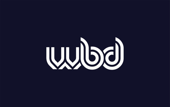WBD Creative Unique Modern Letter Logo Design.  Stylized logo featuring a unique letter design, presenting abstract minimalist aesthetics and modern appeal.