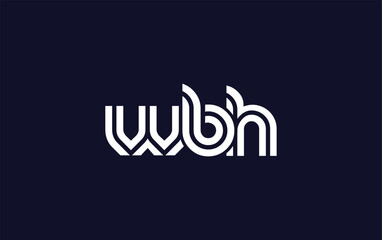 WBH Creative Unique Modern Letter Logo Design.  Stylized logo featuring a unique letter design, presenting abstract minimalist aesthetics and modern appeal.