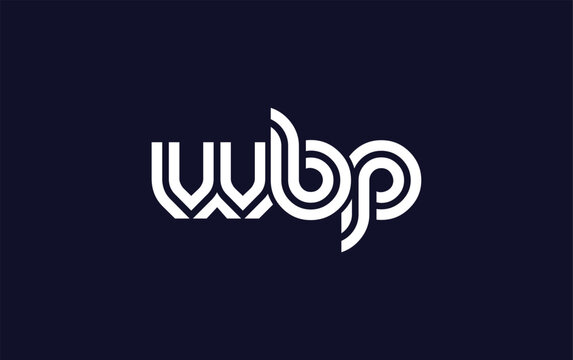 WBP Creative Unique Modern Letter Logo Design.  Stylized logo featuring a unique letter design, presenting abstract minimalist aesthetics and modern appeal.