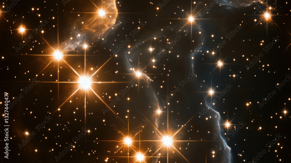 Poster cosmic star overlay texture with varying sizes for space-themed design
