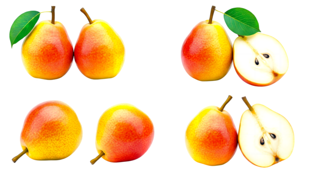 Fresh Ripe Yellow Pears with Red Blush and Smooth Skin