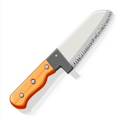 Fototapeta premium Hand Saw Illustration with Sharp Blade and Wooden Handle – Carpentry Tool Design