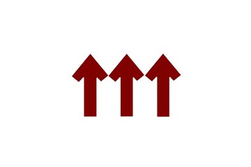 Red arrows pointing upward against a white background