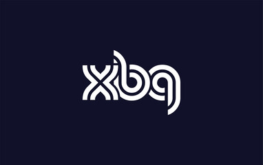 XBQ Creative Unique Modern Letter Logo Design.  Stylized logo featuring a unique letter design, presenting abstract minimalist aesthetics and modern appeal.