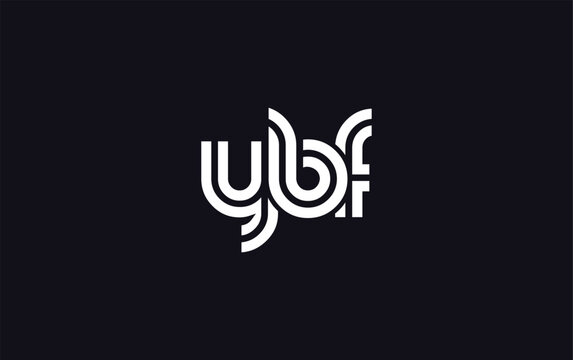 YBF Creative Unique Modern Letter Logo Design.  Stylized logo featuring a unique letter design, presenting abstract minimalist aesthetics and modern appeal.