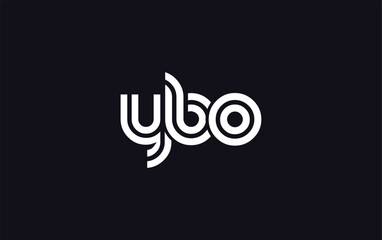 YBO Creative Unique Modern Letter Logo Design.  Stylized logo featuring a unique letter design, presenting abstract minimalist aesthetics and modern appeal.
