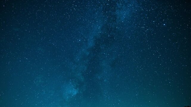 Perseid Meteor Shower and Milky Way Galaxy 24mm West Sky Above Canyon Blue Time Lapse