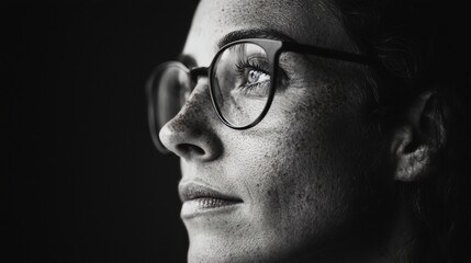 Obraz premium A woman with glasses