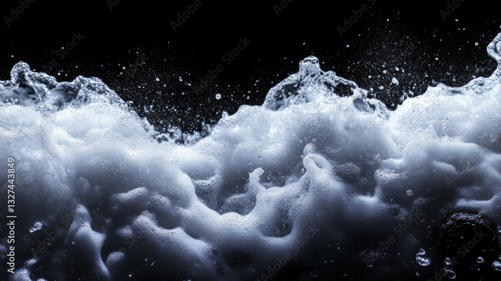 Poster dynamic ocean waves crashing texture for creative overlay design