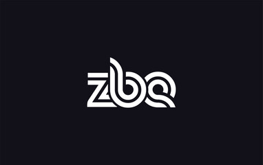 ZBE Creative Unique Modern Letter Logo Design.  Stylized logo featuring a unique letter design, presenting abstract minimalist aesthetics and modern appeal.
