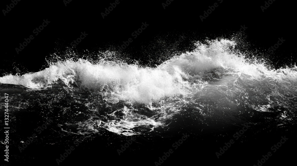 Poster ocean waves crashing dynamic textured overlay for design projects