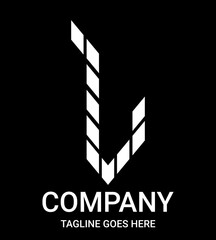 Lowercase alphabet 'l' arrow style. Suitable for t-shirts, gamers, motocross, basketball, baseball, rugby, motorsport, sports cars, bicycles, construction, etc. Minimalist, aesthetic, pro logo shape.