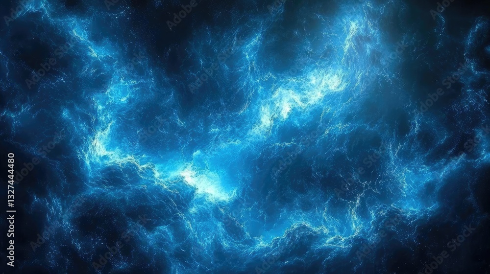 Poster abstract swirling celestial nebulae, glowing cosmic clouds. possible use background for space explor