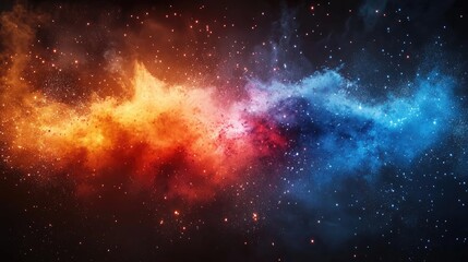 Colorful space nebula in cosmic expanse.  Possible use stock photo for space, astronomy, science, or technology