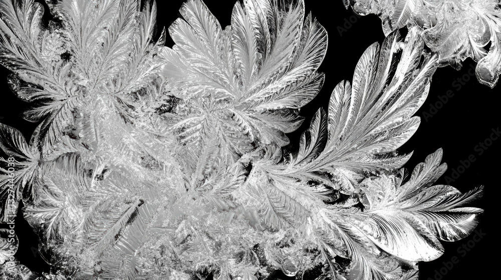 Poster intricate frozen fractal texture with high fidelity detail for winter design concepts