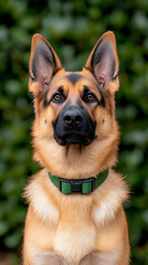 Fototapeta premium German Shepherd portrait, focused on a calm, attentive dog