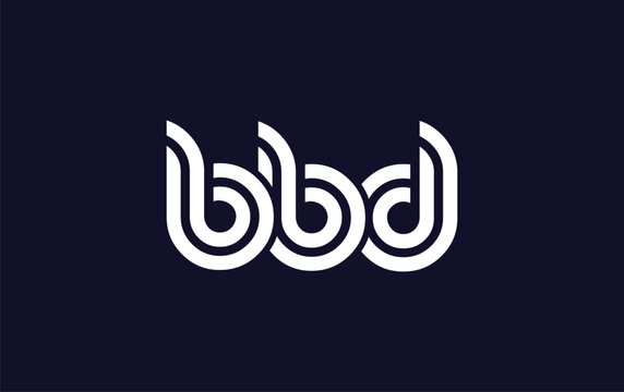 BBD Creative Unique Modern Letter Logo Design.  Stylized logo featuring a unique letter design, presenting abstract minimalist aesthetics and modern appeal.