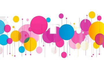 Energetic Burst of Geometric Shapes: Abstract Colorful Circle Background