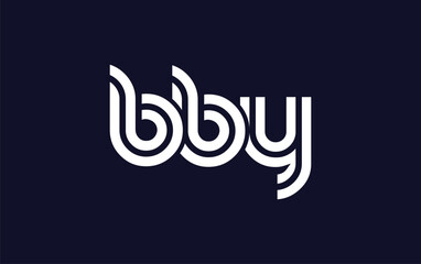 BBY Creative Unique Modern Letter Logo Design.  Stylized logo featuring a unique letter design, presenting abstract minimalist aesthetics and modern appeal.