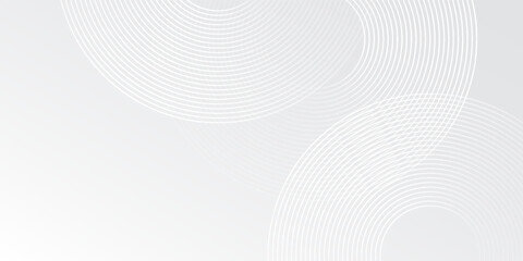 Naklejka premium Modern white glowing geometric lines on gray background. Simple shiny blue circle design abstract