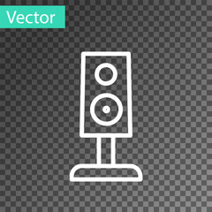White line Stereo speaker icon isolated on transparent background. Sound system speakers. Music icon. Musical column speaker bass equipment. Vector