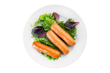 Sausages meat tasty fresh delicious gourmet food background table rustic food top view copy space