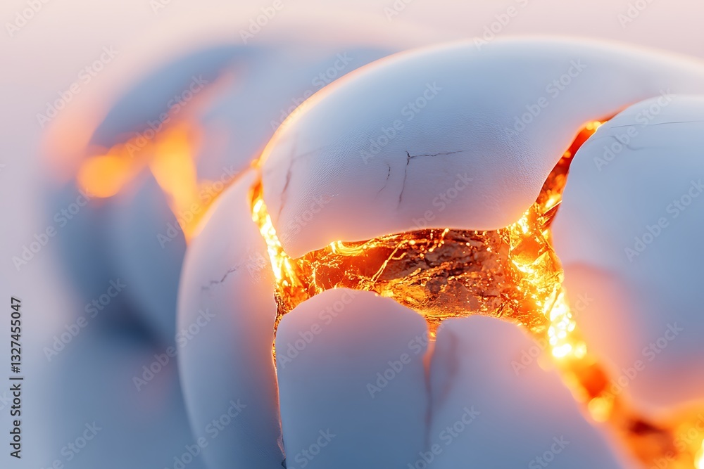 Poster illuminated fracture: abstract representation of resilience and inner strength