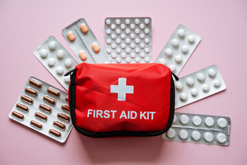 This First Aid Kit is equipped with essential medical supplies and various medications for...