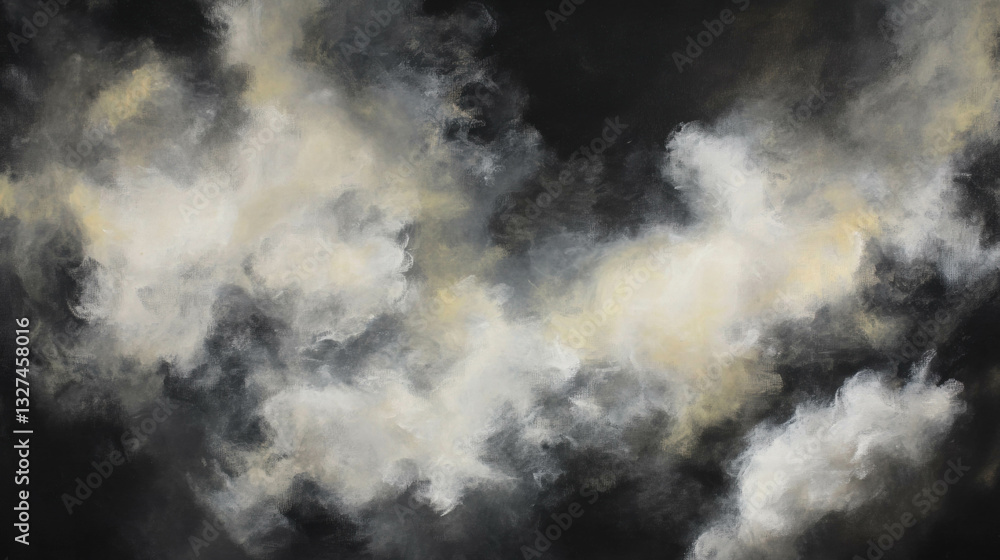 Poster Abstract cloud texture with soft shapes and gradients for atmospheric design