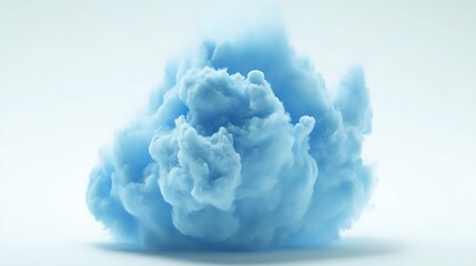 Blue cloud effect, abstract smoke on white background