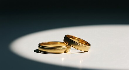 Golden Rings Resting Together in Soft Light Illustrating Commitment and Love