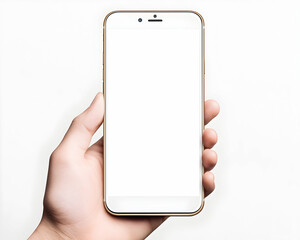 Hand holding a modern smartphone with blank screen (1)