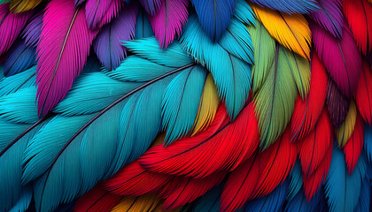 Many colorful feather texture, comic art. White tone