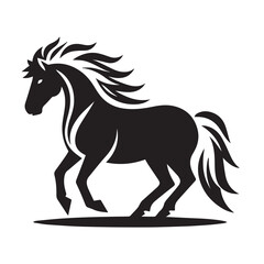 Obraz premium Simple Horse Vector Icon – Vintage Logo & Retro Illustration
