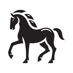 Obraz premium Simple Horse Vector Icon – Modern Logo & Illustration
