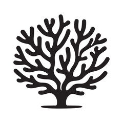 Obraz premium Simple Coral Vector Icon – Vintage Logo & Retro Illustration.