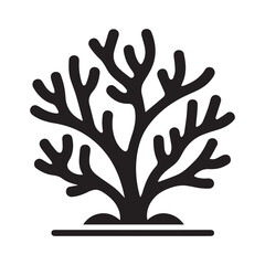 Obraz premium Simple Coral Vector Icon – Vintage Logo & Retro Illustration.