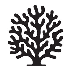 Simple Coral Vector Icon – Vintage Logo & Retro Illustration.