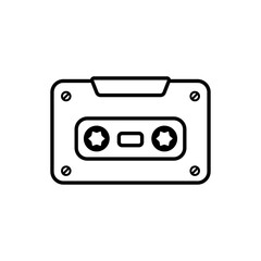 cassette icon, simple flat style, illustration, logo sign symbol pictogram template, for ui or ux isolated on white for mobile app, editable