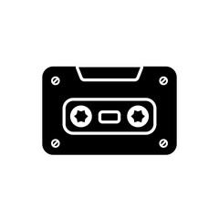 cassette icon, simple flat style, illustration, logo sign symbol pictogram template, for ui or ux isolated on white for mobile app, editable