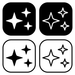 Generate icon, AI stars, artificial intelligence machine learning, simple flat style, illustration, logo sign symbol pictogram template, for ui or ux isolated on white for mobile app, editable