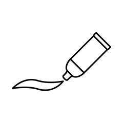 Tube, container, toothpaste, cream, gel icon, simple flat style, illustration, logo sign symbol pictogram template, for ui or ux isolated on white for mobile app, editable